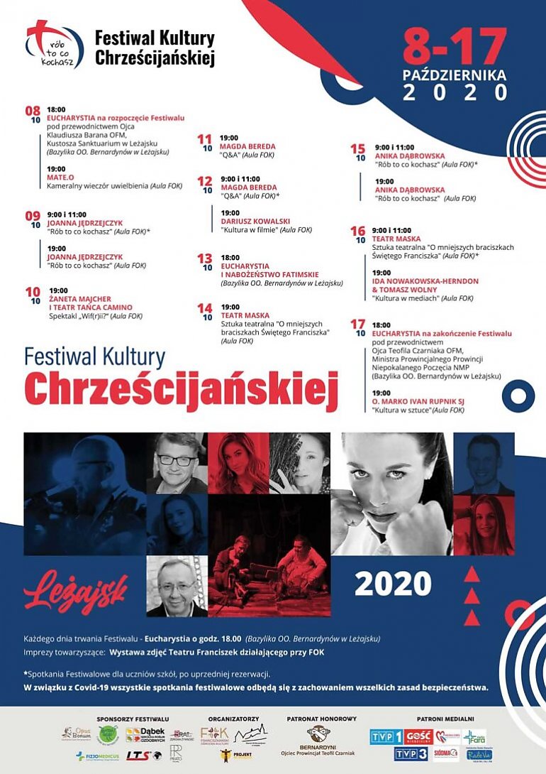  Festiwal Kultury Chrześcijańskiej „RÓB TO CO KOCHASZ” Leżajsk 2020 (8.10-17.10)