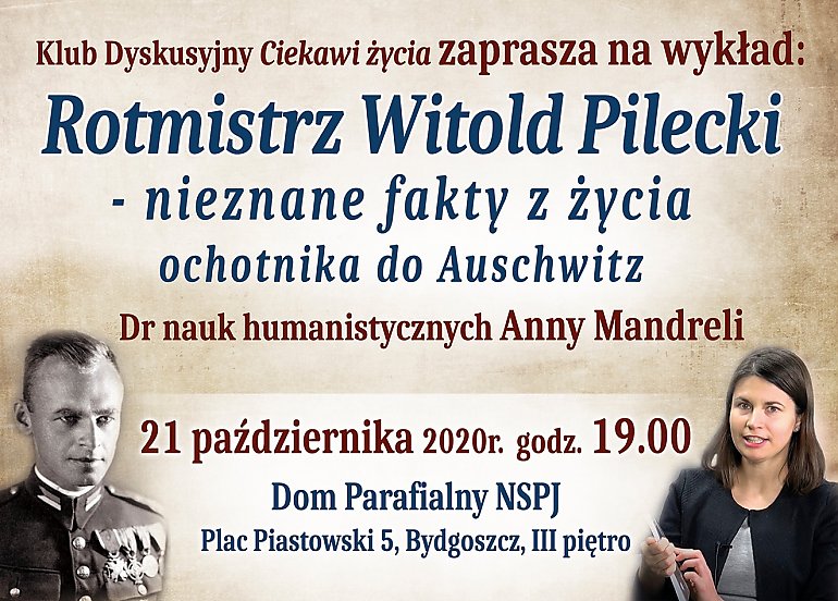 Wykład dr Anny Mandreli na temat Witolda Pileckiego [ZAPROSZENIE]