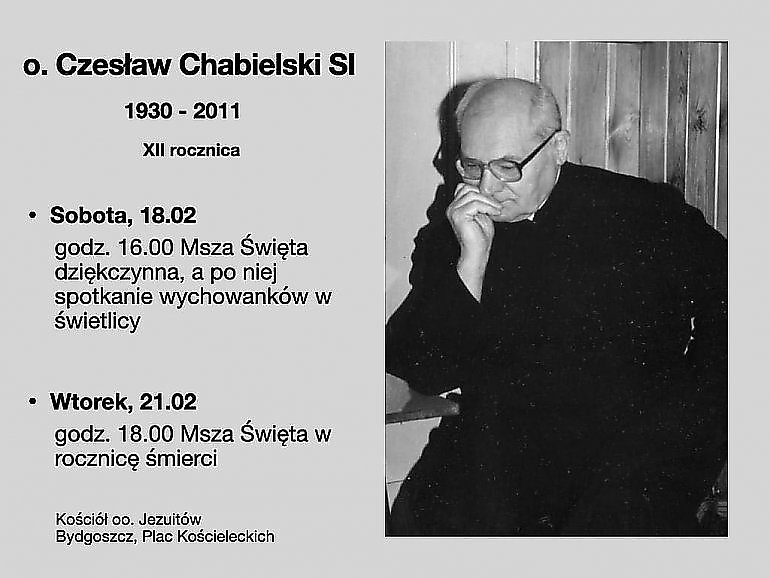 XII rocznica śmierci o. Czesława Chabielskiego
