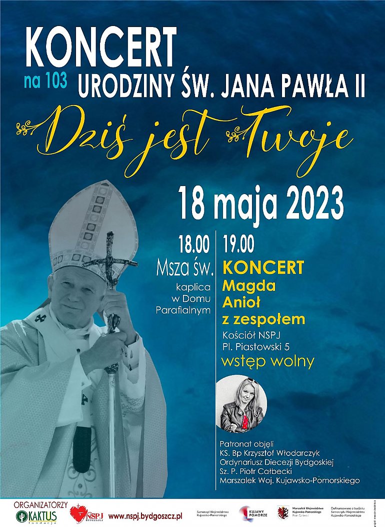 Koncert na 103 urodziny św. Jana Pawła II w parafii NSPJ w Bydgoszczy [ZAPROSZENIE]